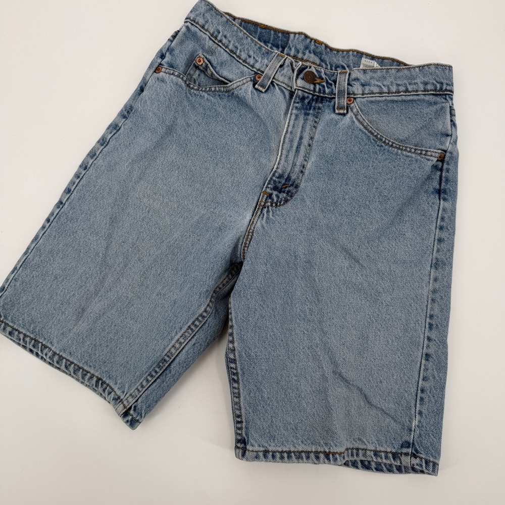 Vintage Levis 550 Relaxed Fit Denim Shorts Mens 31 Light Wash Orange Tab 90s Y2K